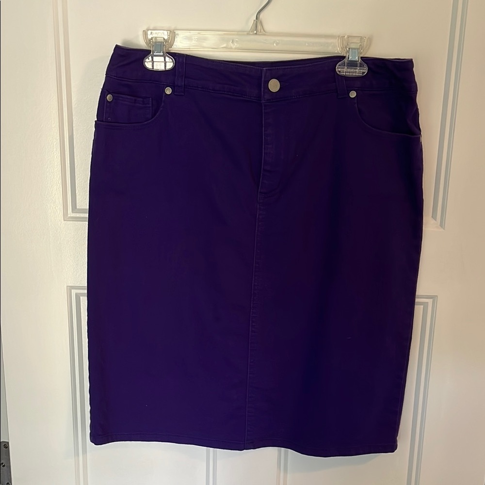 Chico's Purple Pencil Skirt Knee-Length for Work